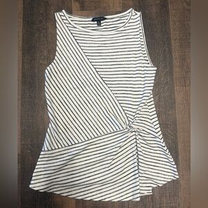 Banana Republic Black and White Striped Twist Sleeveless Blouse Size XS